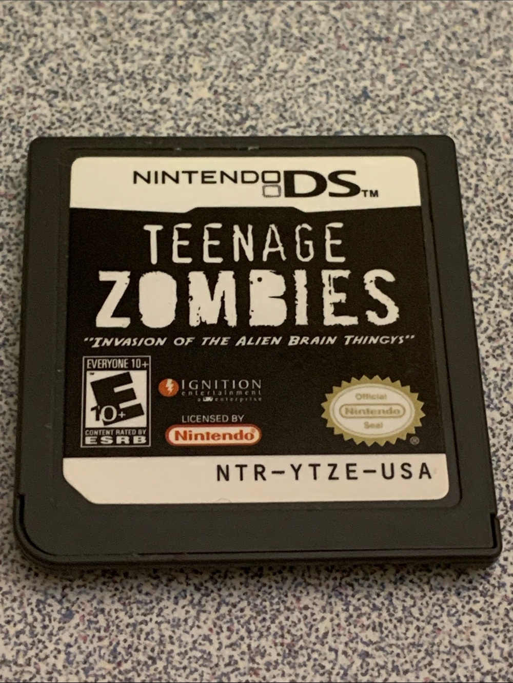 Nintendo DS Teenage Zombies Game Cartridge - Black & White Label